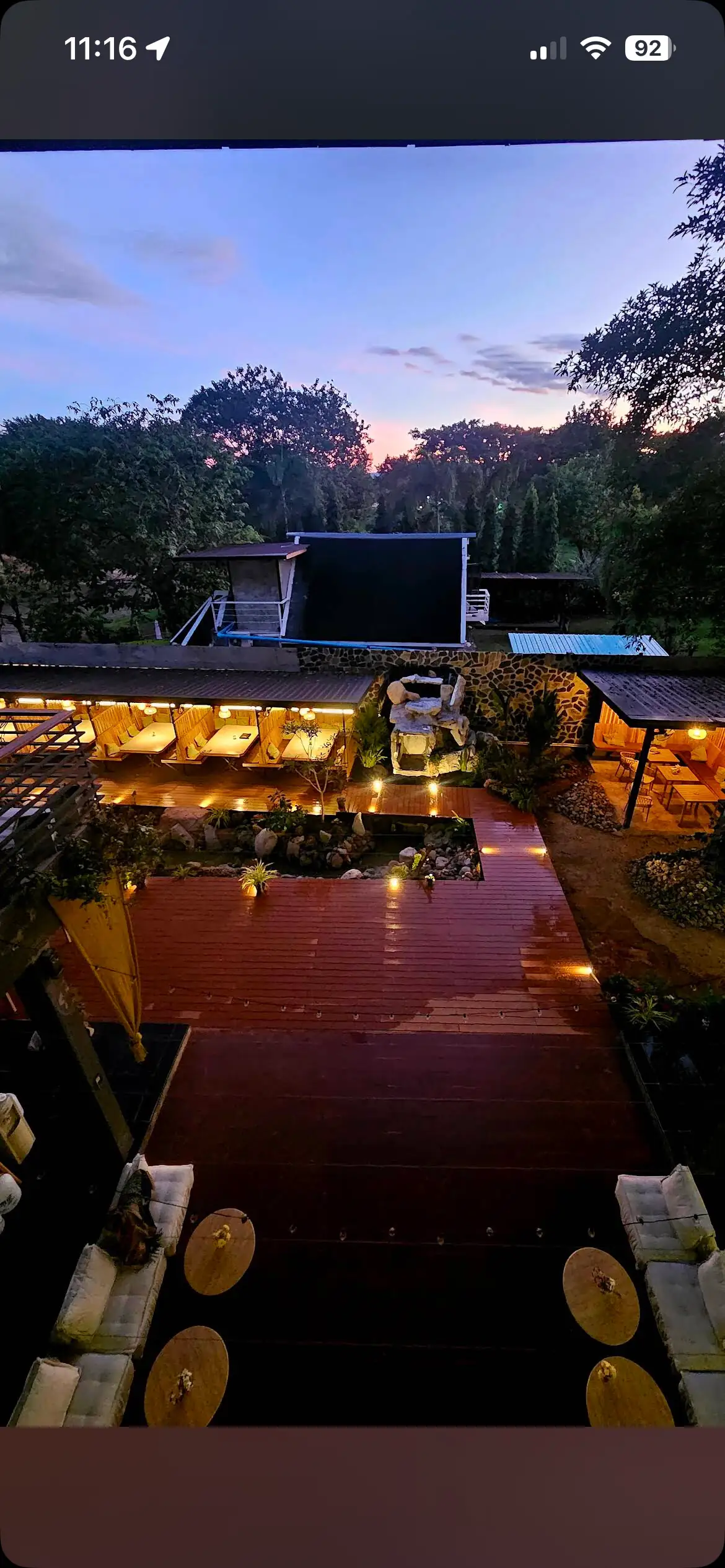 The Ark retreat venue at sunset